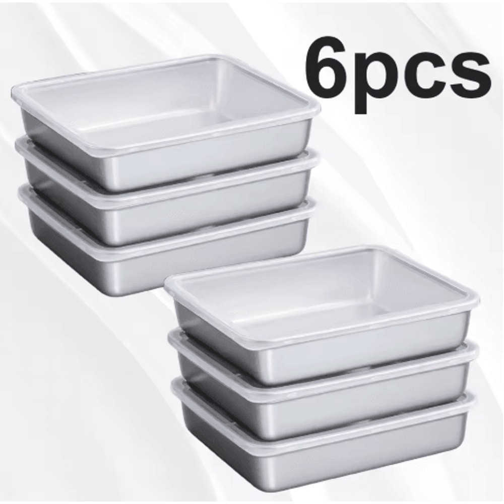 6 Piece Stainless Steel Food Storage Container Set Large Capacity Kitchen Essentials 1