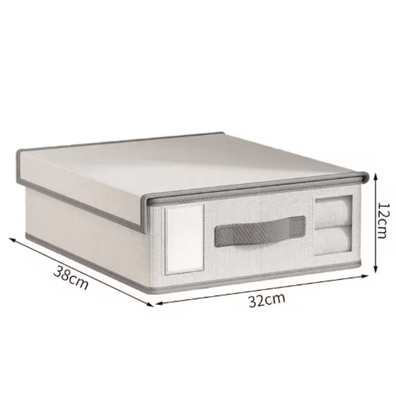 Foldable Thick Fabric Bedding Storage Box Zippered Organizer With Window For Sheets Blankets Clos 1