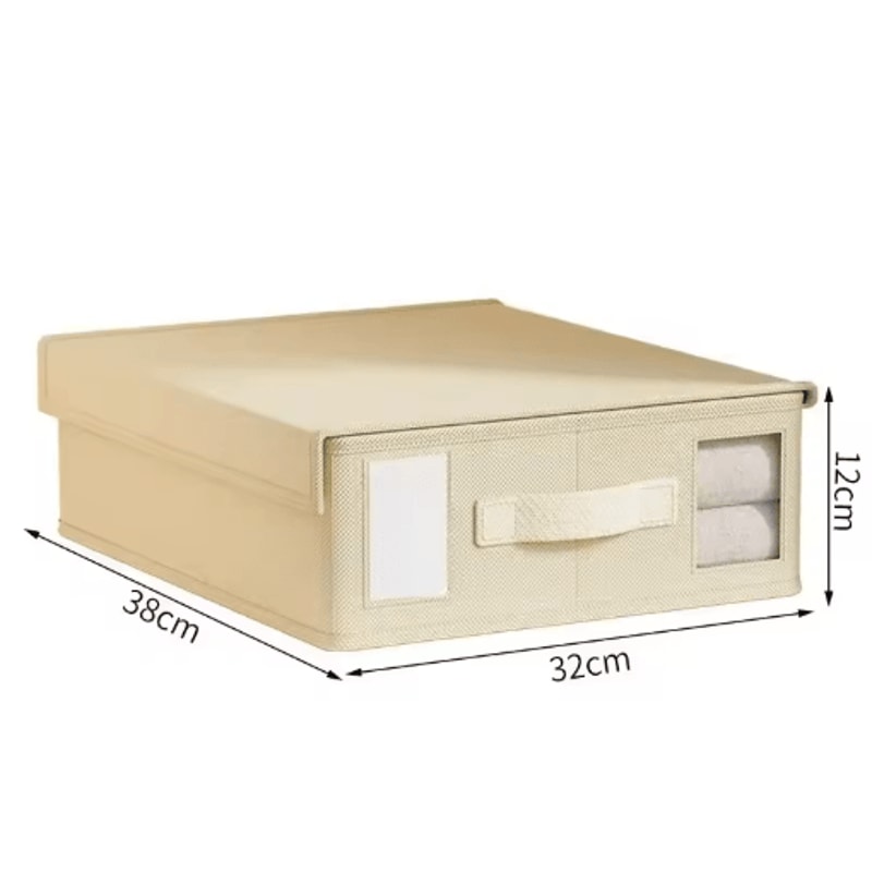 Foldable Thick Fabric Bedding Storage Box Zippered Organizer With Window For Sheets Blankets Clos 2