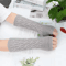 Womens Fingerless Knit Gloves Goth Punk Winter Arm Warmers 3