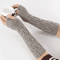 Womens Fingerless Knit Gloves Goth Punk Winter Arm Warmers 4