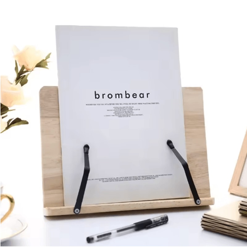 Adjustable Book Stand With Page Clips Lightweight Reading Rest For Tablets Cookbooks Textbooks 1
