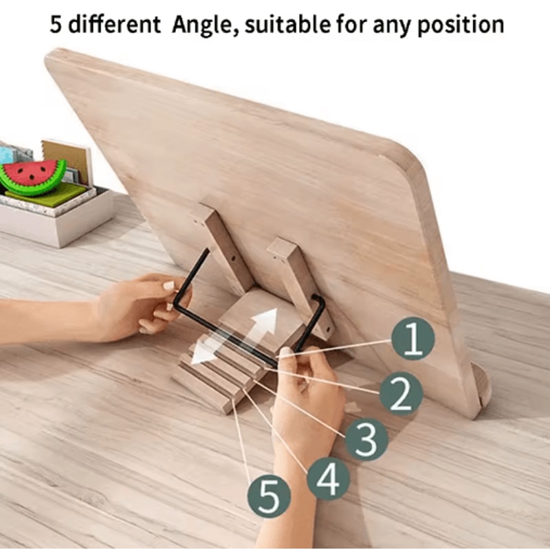 Adjustable Book Stand With Page Clips Lightweight Reading Rest For Tablets Cookbooks Textbooks 3