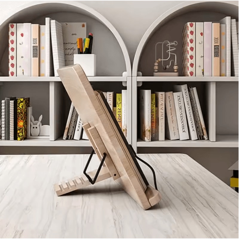 Adjustable Book Stand With Page Clips Lightweight Reading Rest For Tablets Cookbooks Textbooks 4