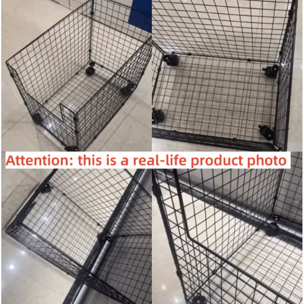 Metal Rolling Storage Basket With Wheels Multi Purpose Home Organizer 7