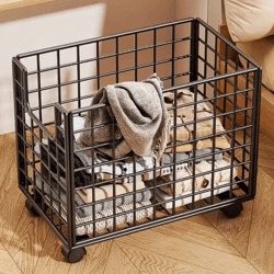 metal rolling storage basket with wheels multi purpose home organizer