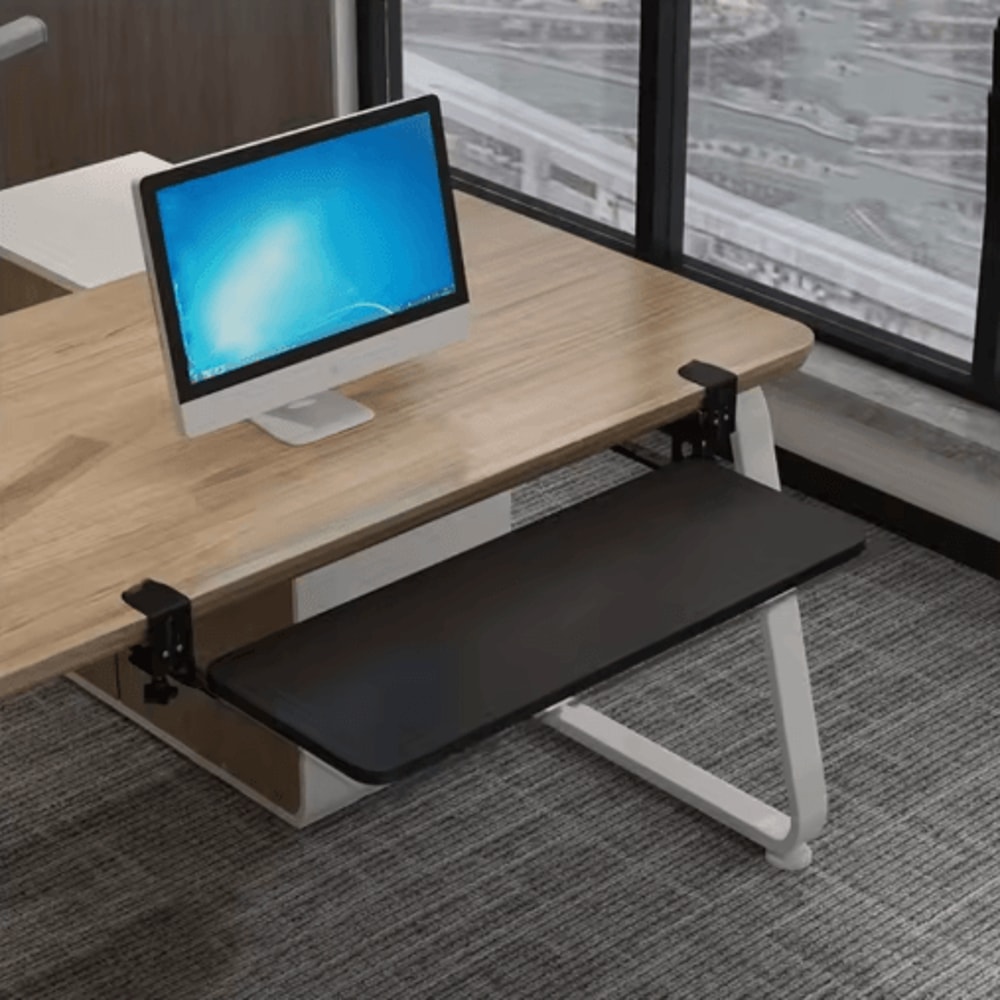Clamp On Ergonomic Sliding Keyboard Tray Retractable Under Desk Platform 3