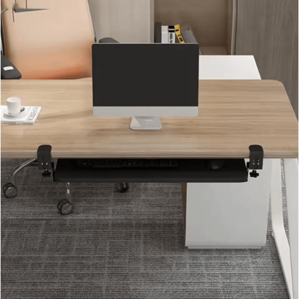 Clamp On Ergonomic Sliding Keyboard Tray Retractable Under Desk Platform 5
