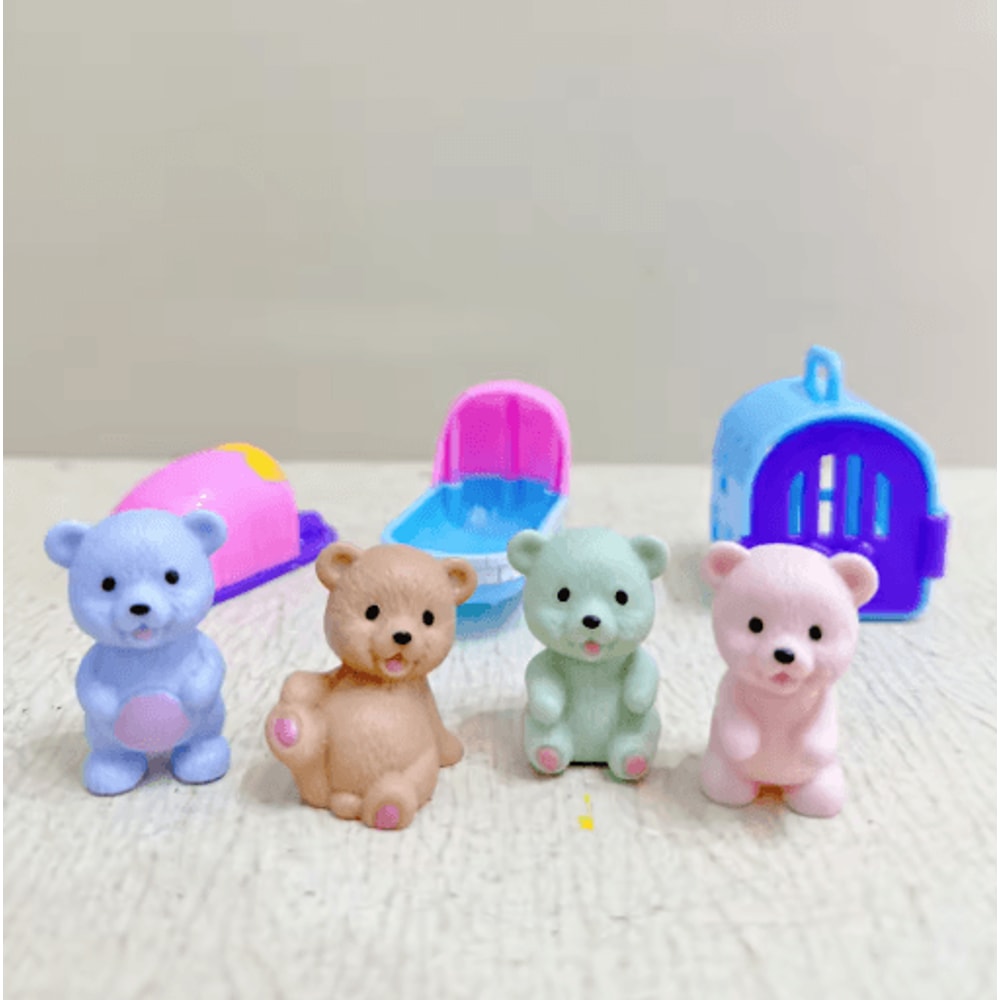 Childrens Play House Scene Toy Set With Teddy Bear And Pet Bathroom Accessories 2
