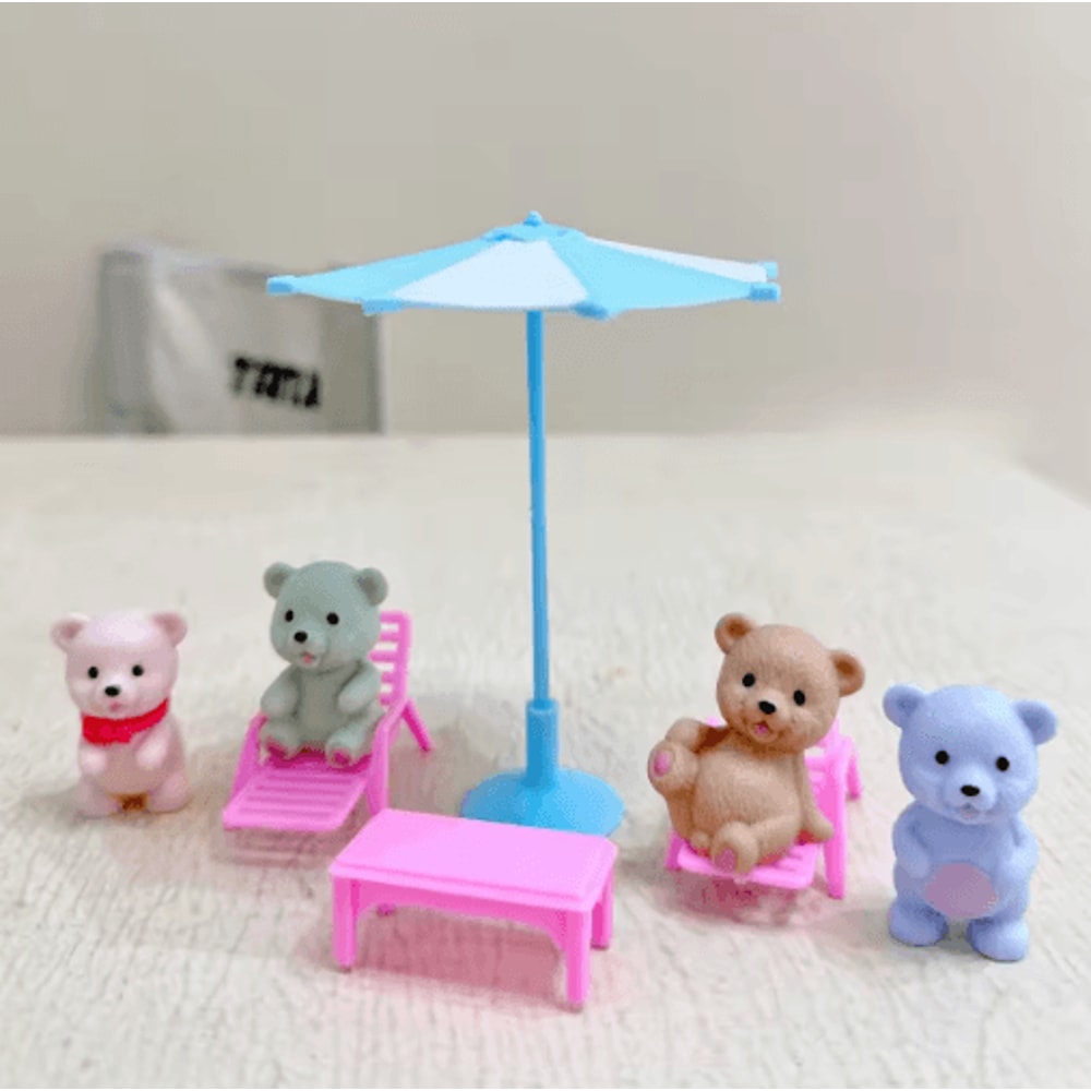 Childrens Play House Scene Toy Set With Teddy Bear And Pet Bathroom Accessories 5