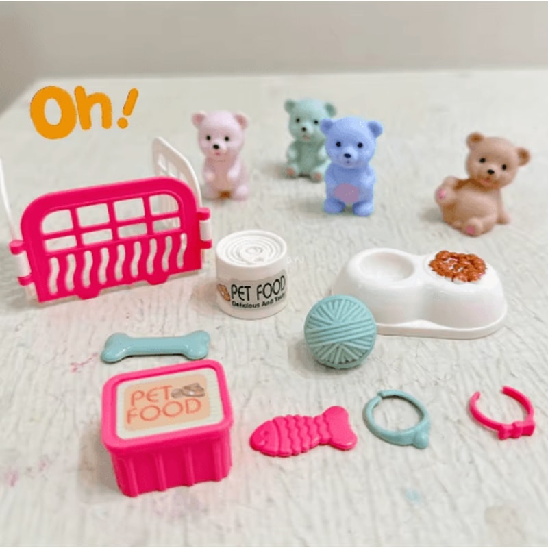 Childrens Play House Scene Toy Set With Teddy Bear And Pet Bathroom Accessories 0