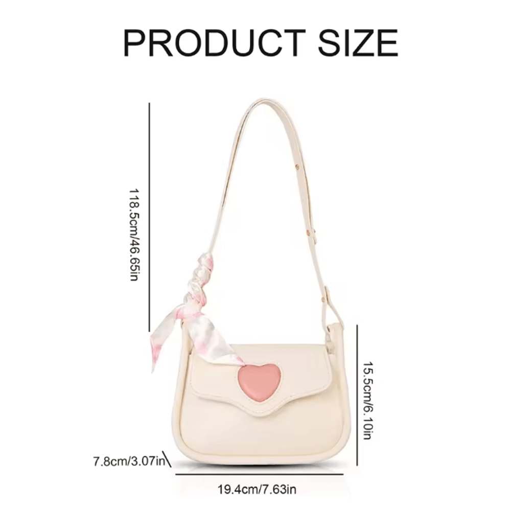 Retro Love Saddle Crossbody Bag For Women Chic Niche Shoulder Bag 2