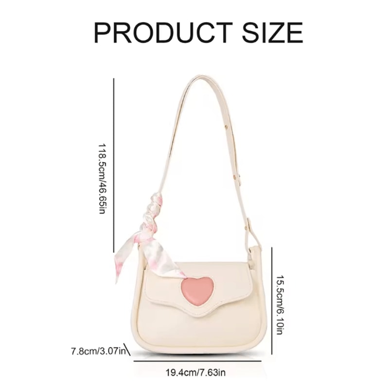 Retro Love Saddle Crossbody Bag For Women Chic Niche Shoulder Bag 2