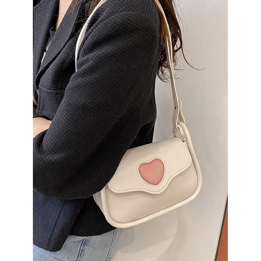 Retro Love Saddle Crossbody Bag For Women Chic Niche Shoulder Bag 5
