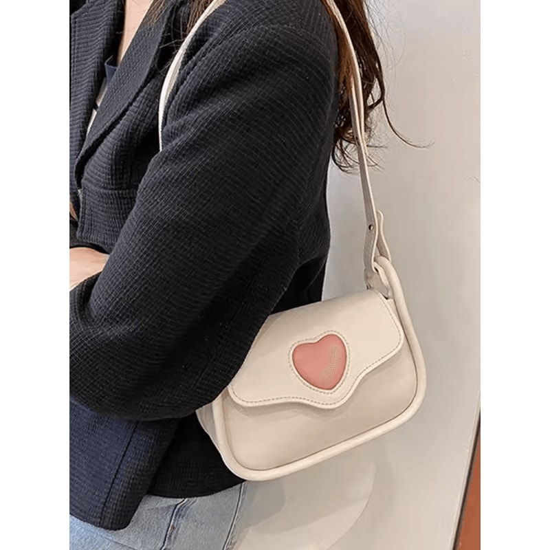 Retro Love Saddle Crossbody Bag For Women Chic Niche Shoulder Bag 5