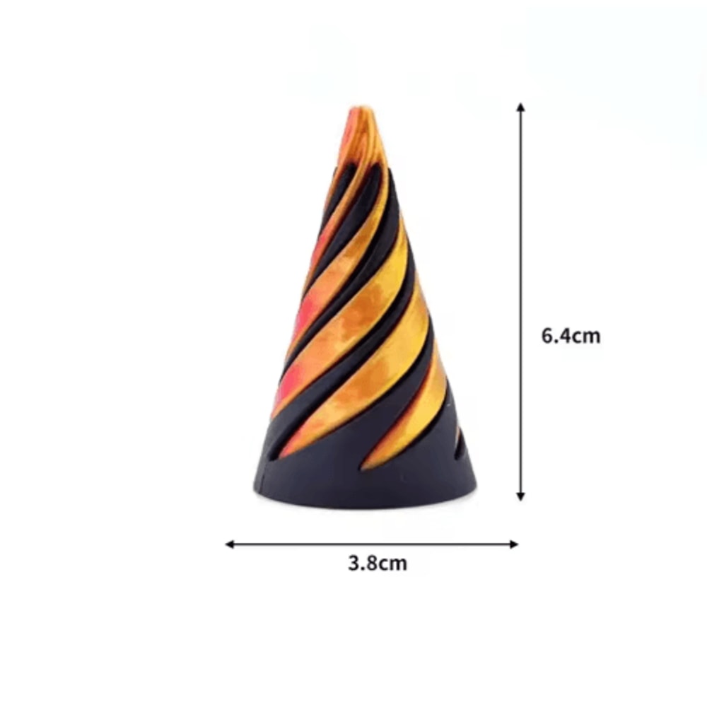 3D Printed Spiral Cone Toy Impossible Pyramid Passthrough Sculpture Pass Through Pyramid Toy Mini V 8