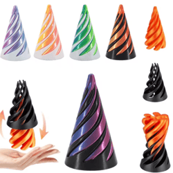 3d printed spiral cone toy impossible pyramid passthrough sculpture pass through pyramid toy mini vortex thread illusion