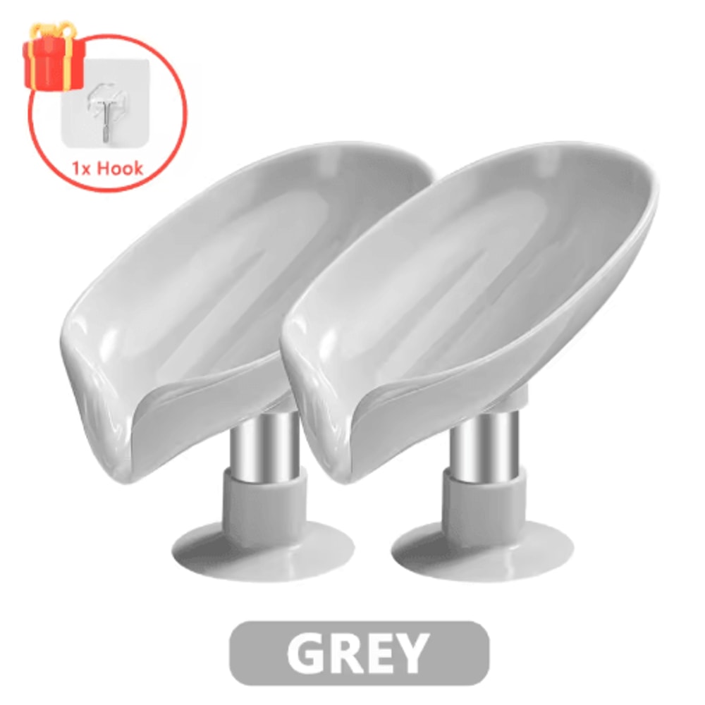 LeafShaped Soap Holder With Drainage Suction Cup Soap Dish For Shower Bathroom 2