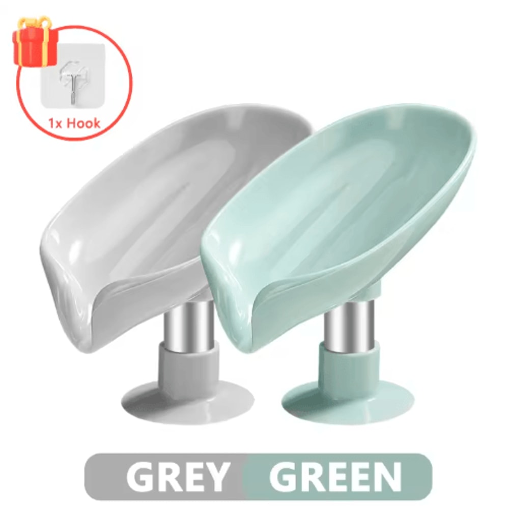 LeafShaped Soap Holder With Drainage Suction Cup Soap Dish For Shower Bathroom 3