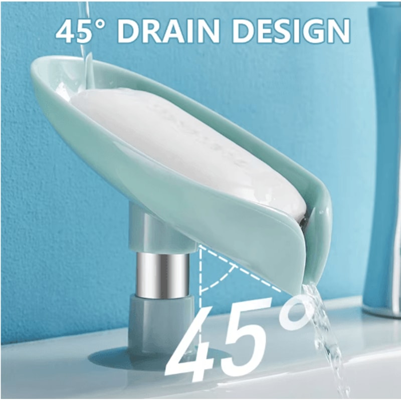 LeafShaped Soap Holder With Drainage Suction Cup Soap Dish For Shower Bathroom 9