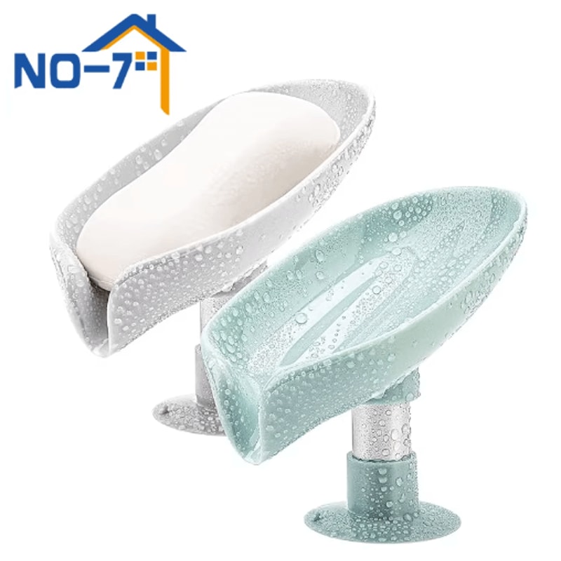 LeafShaped Soap Holder With Drainage Suction Cup Soap Dish For Shower Bathroom 0