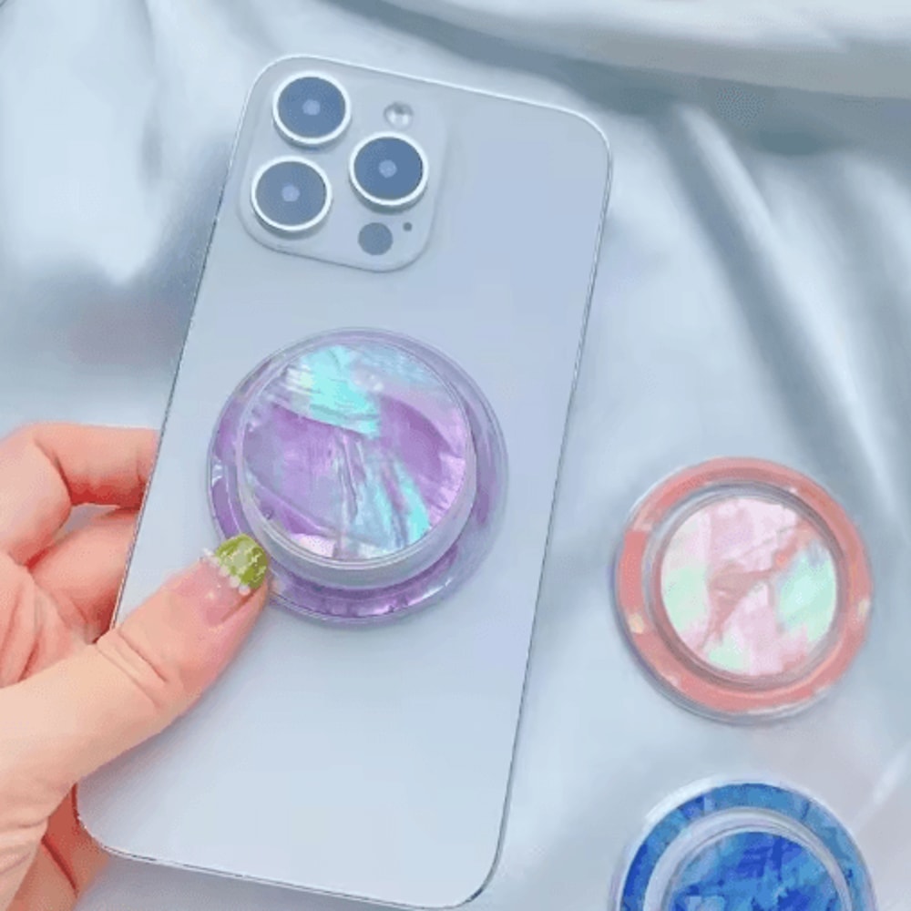 MagSafe Round Retractable Magnetic Phone Holder Colorful Scallop Grip Stand 3