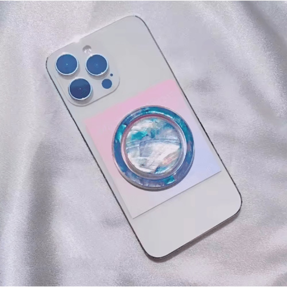 MagSafe Round Retractable Magnetic Phone Holder Colorful Scallop Grip Stand 5