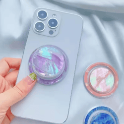 magsafe round retractable magnetic phone holder colorful scallop grip stand