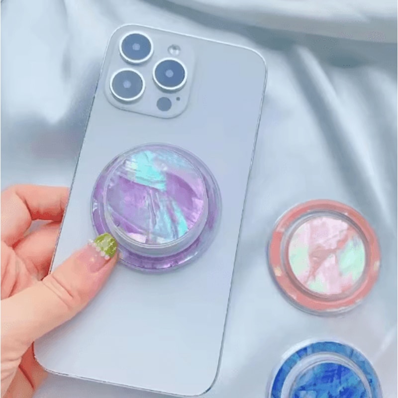 MagSafe Round Retractable Magnetic Phone Holder Colorful Scallop Grip Stand 0
