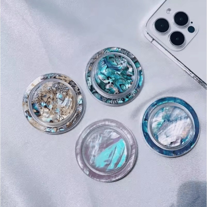 MagSafe Round Retractable Magnetic Phone Holder Colorful Scallop Grip Stand 8