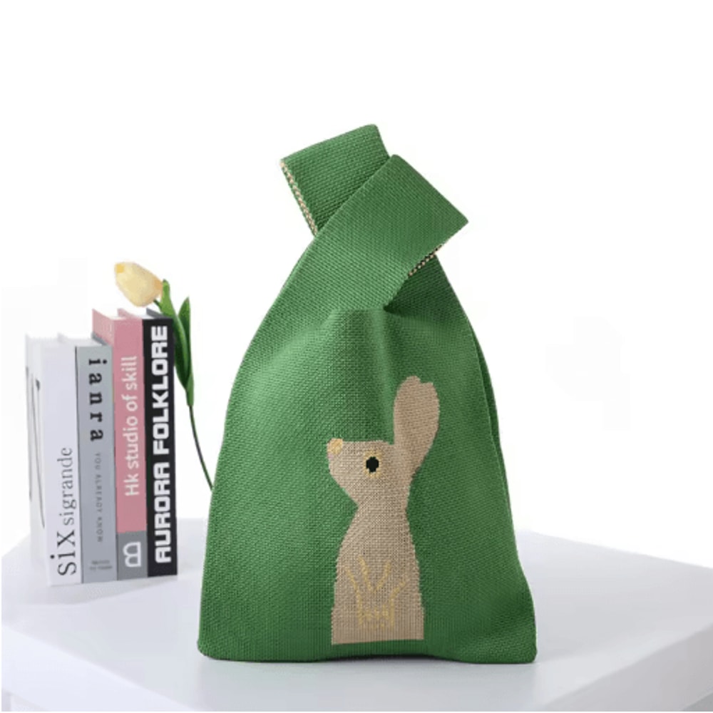 Cute Cartoon Knitted Phone Bag Dopamine Color Niche Crossbody Wristlet 3