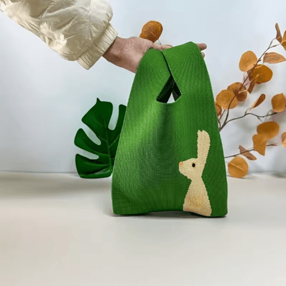 Cute Cartoon Knitted Phone Bag Dopamine Color Niche Crossbody Wristlet 4