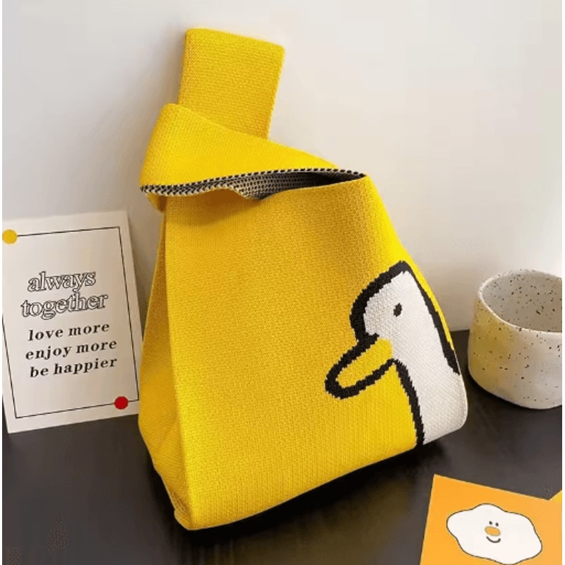 Cute Cartoon Knitted Phone Bag Dopamine Color Niche Crossbody Wristlet 6