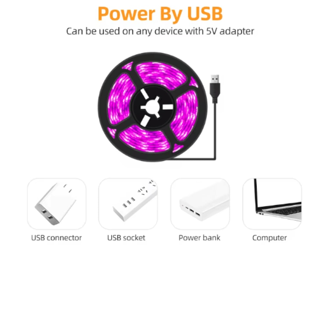 LED Grow Light Strip Full Spectrum USB Phyto Lamp For Indoor Plants Hydroponics 6