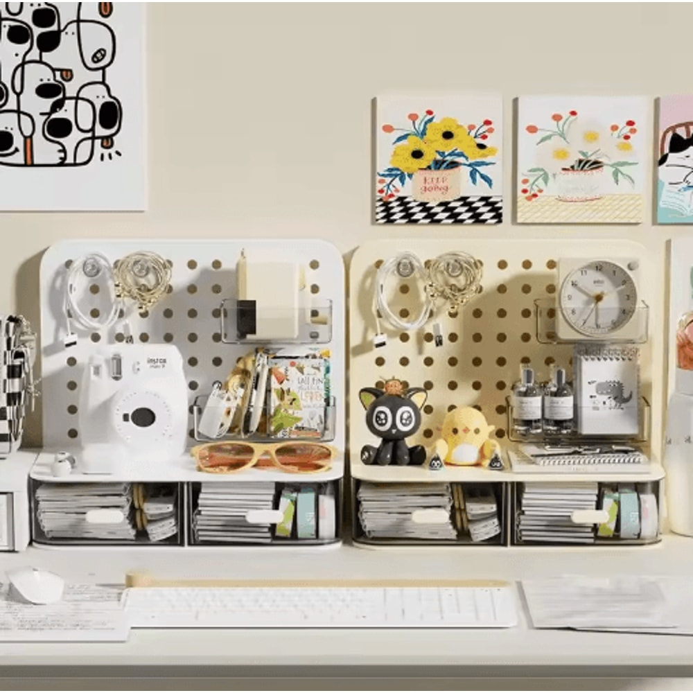 Desktop Perforated Board Storage Box Modular Desk Organizer And Pen Holder 5