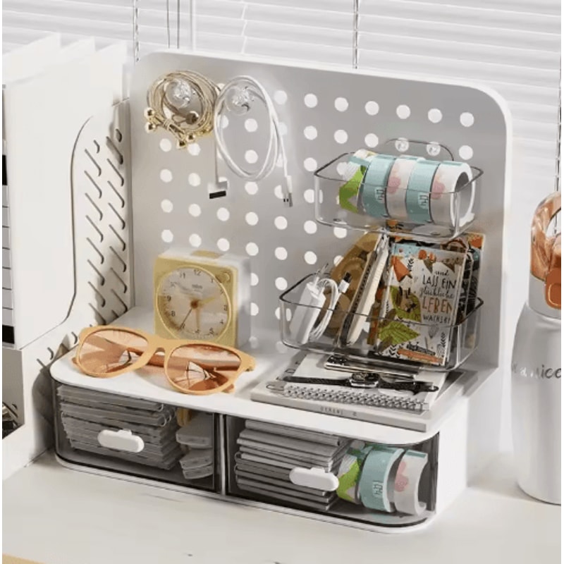 Desktop Perforated Board Storage Box Modular Desk Organizer And Pen Holder 7