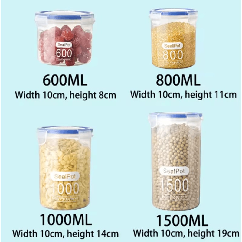 Food Grade Sealed Storage Box For Grains And Fresh Keeping 1pc 4pcs Set 4