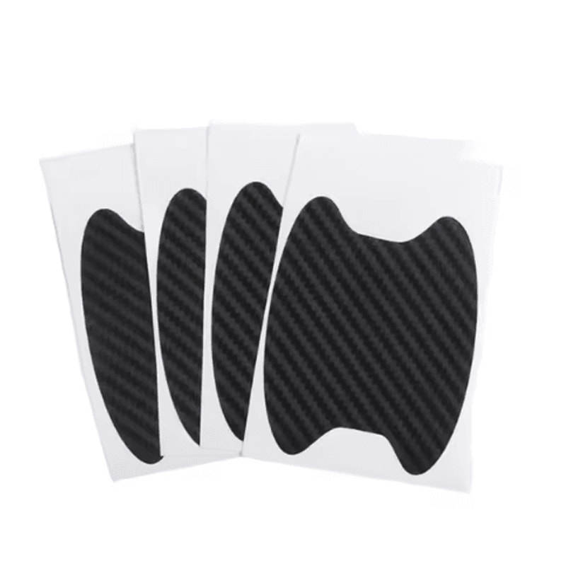 Carbon Fiber Car Door Handle Stickers ScratchResistant Protective Cover Film 4PCS Set 6