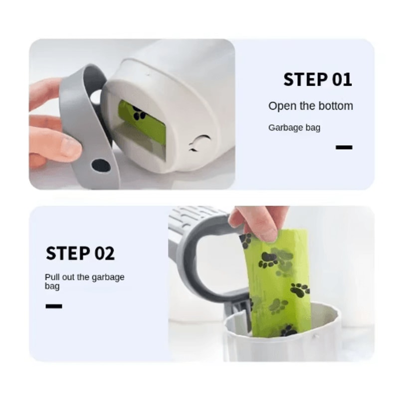 Cat Litter Scoop With Refill Bags Easy Clean Pet Waste Shovel 4