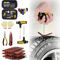 Car Tire Repair Kit With Studding Tool Rubber Strips GlueFree Puncture Plug Set 0