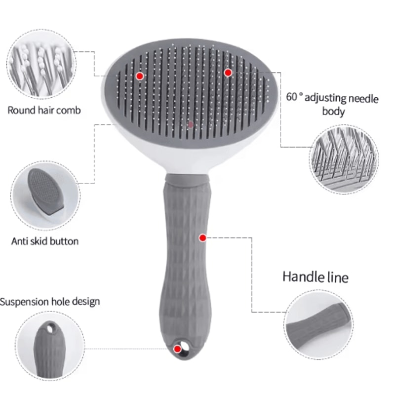 SelfCleaning Pet Hair Removal Comb Slicker Grooming Brush For Cats Dogs 8