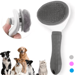 self-cleaning pet hair removal comb – slicker grooming brush for cats & dogs