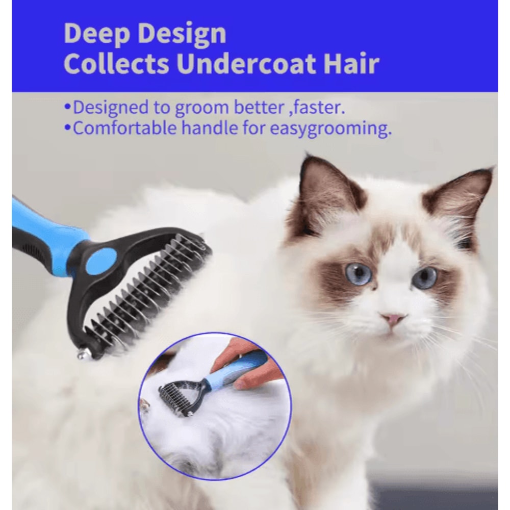 Professional Pet Deshedding Brush Fur Knot Cutter Grooming Comb For Dogs Cats 18