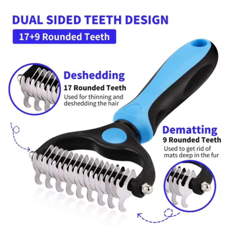 Professional Pet Deshedding Brush Fur Knot Cutter Grooming Comb For Dogs Cats 20