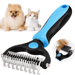 professional pet deshedding brush – fur knot cutter & grooming comb for dogs & cats