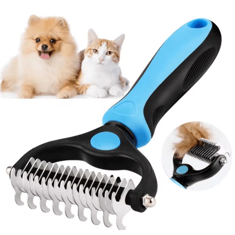 Professional Pet Deshedding Brush Fur Knot Cutter Grooming Comb For Dogs Cats 0