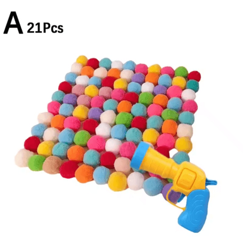 Interactive Cat Launch Toy Mini Shooting Launcher With Plush Ball For Kitten Training 2