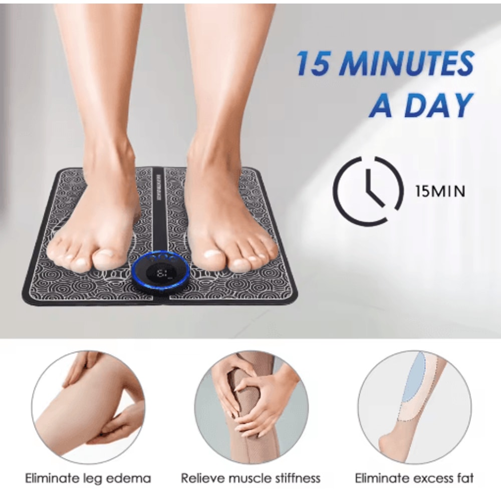 TENS Foot Massager Pad With Microcurrent EMS Pulse Mat For Relaxation Exercise 2