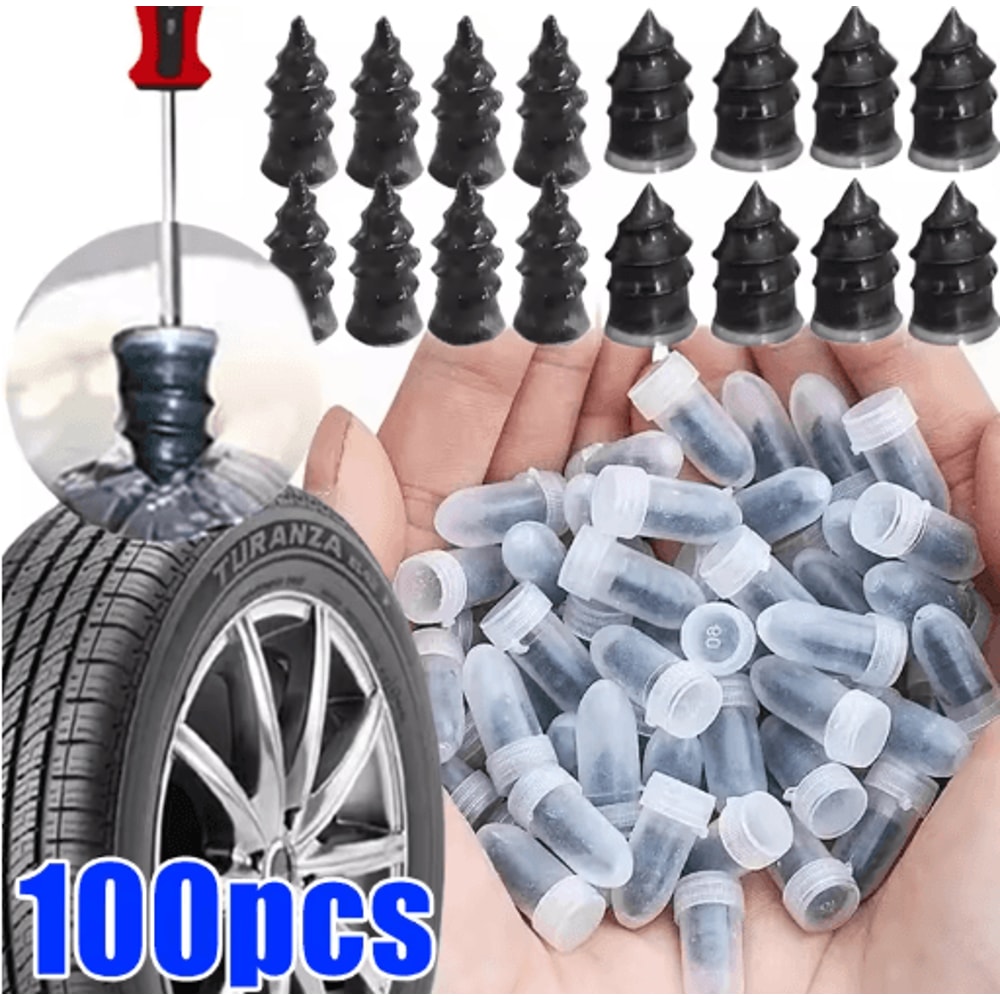 Universal Tubeless Tire Repair Kit GlueFree Vacuum Plug Set For Cars Motorcycles 0