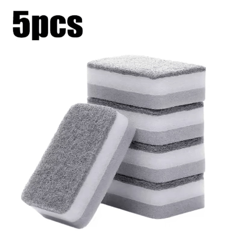 Magic ThreeLayer Cleaning Sponges Reusable Dishwashing Scouring Pads 4